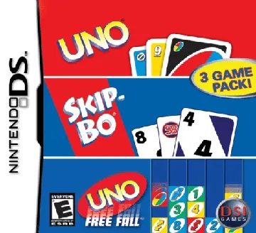 3 Game Pack! - Uno + Skip-Bo + Uno Free Fall (USA) box cover front